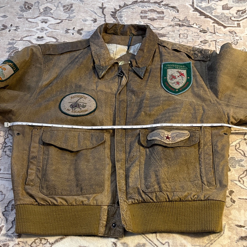 RARE Vintage Genuine leather aviation flight Bomber Jacket Learsi International - Picture 16 of 16